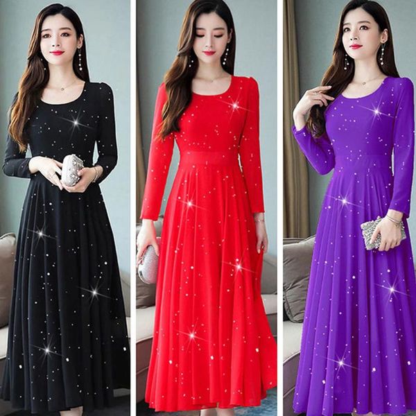 casual dresses sequins long sleeve dress women summer plus size elegant slim waist female fashion solid a-line, Black;gray
casual dresses sequins long sleeve dress women summer plus size elegant slim waist female fashion solid a-line, Black;gray