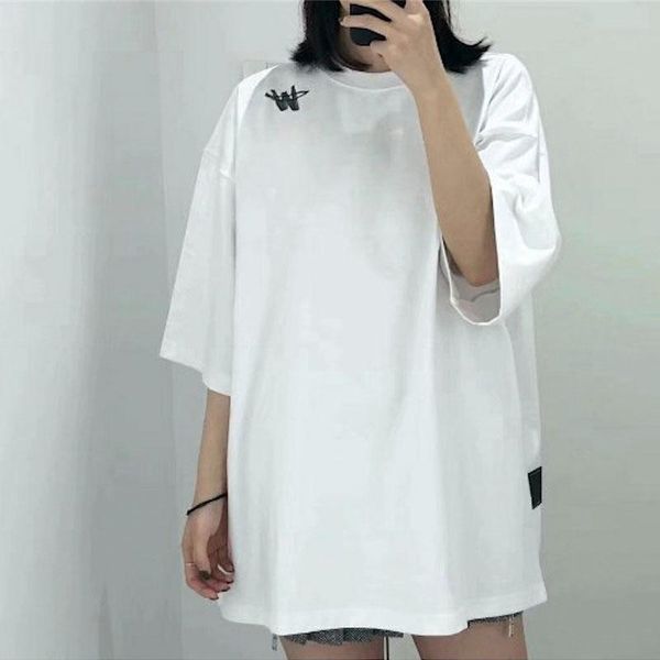 women's t-shirt 2021 we11donet shirt left shoulder letter printing loose round neck men women short-sleeved, White
women's t-shirt 2021 we11donet shirt left shoulder letter printing loose round neck men women short-sleeved, White
