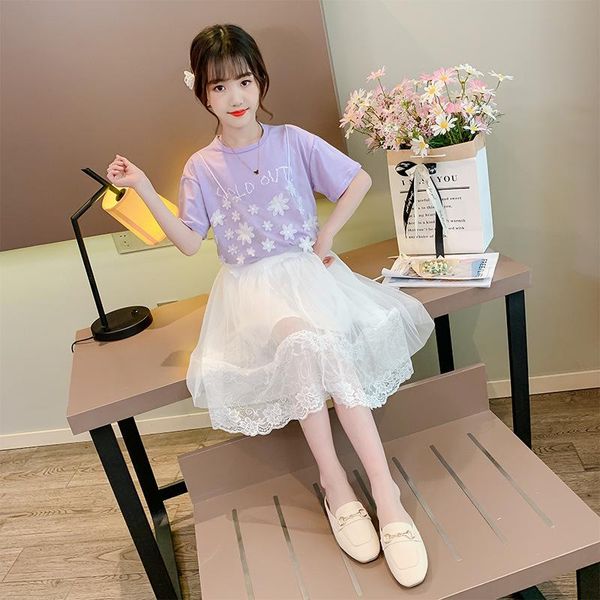 summer clothes set for kids girls cute flower t shirt & skirt teenager child clothing outfits 3-14 year short sleeve suit sets, White
summer clothes set for kids girls cute flower t shirt & skirt teenager child clothing outfits 3-14 year short sleeve suit sets, White