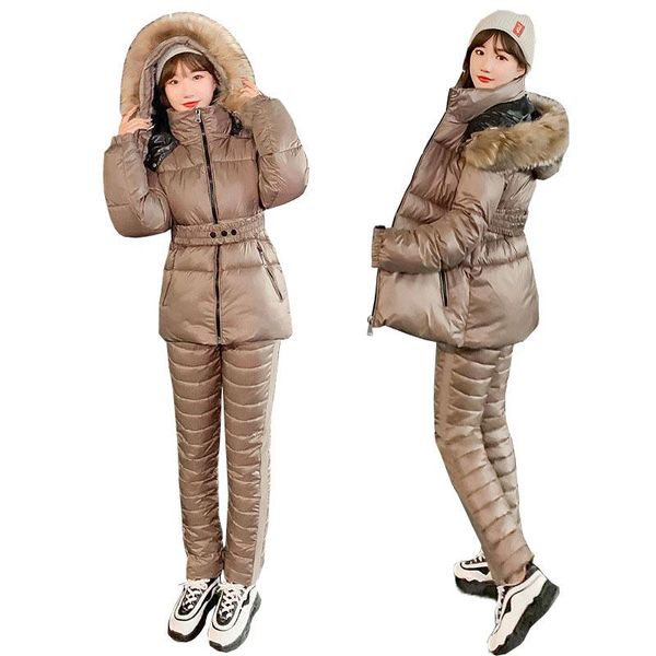 women's two piece pants winter short two-piece suit 2021 casual fur collar hooded cotton jacket slim thick warm for women trousers top, White
women's two piece pants winter short two-piece suit 2021 casual fur collar hooded cotton jacket slim thick warm for women trousers top, White