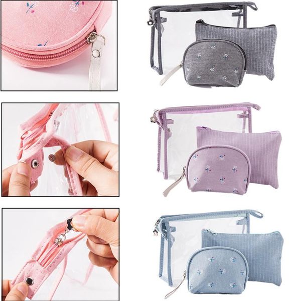 3pcs/set pvc make up storage cosmetic case casual convenient travel portable zipper waterproof transparent bag for woman bags & cases
3pcs/set pvc make up storage cosmetic case casual convenient travel portable zipper waterproof transparent bag for woman bags & cases