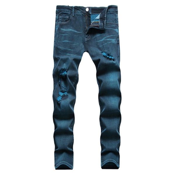 men's jeans men indigo blue stretch denim streetwear holed ripped pants plus size middle waist slim straight trousers
men's jeans men indigo blue stretch denim streetwear holed ripped pants plus size middle waist slim straight trousers