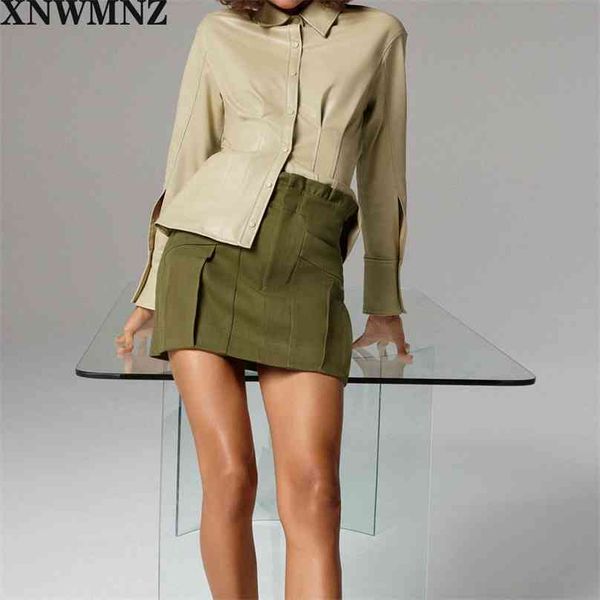 women faux leather shirt tailored with a regular collar and long sleeves darted detail snap-button 210520, Black;brown
women faux leather shirt tailored with a regular collar and long sleeves darted detail snap-button 210520, Black;brown