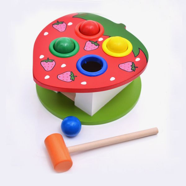 early learning wood baby beat hamster toy playing animals knock on table hands-on ability to beat hamster educational toys