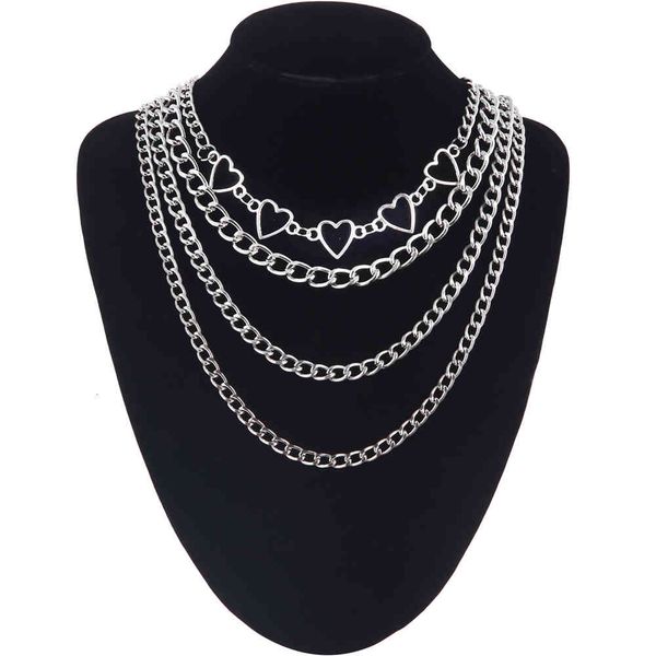 necklaces pendants layered heart chain necklace set for girls 2021 punk aesthetic cute women choker female fashion jewelry on the neck gift, Silver
necklaces pendants layered heart chain necklace set for girls 2021 punk aesthetic cute women choker female fashion jewelry on the neck gift, Silver