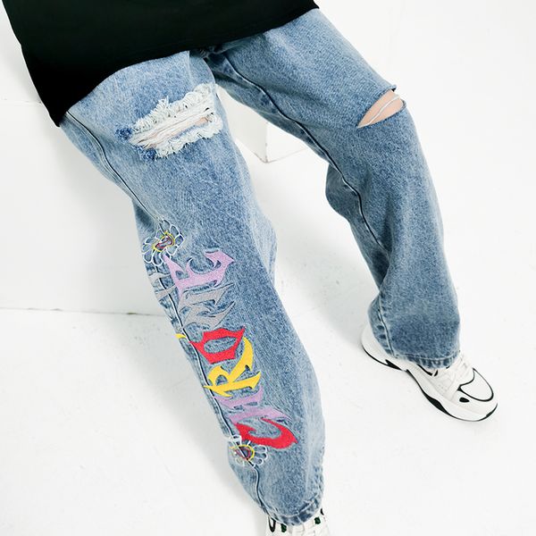 hollow out graffiti embroidery streetwear ripped baggy jeans pants men straight harajuku oversize denim trousers, Blue
hollow out graffiti embroidery streetwear ripped baggy jeans pants men straight harajuku oversize denim trousers, Blue