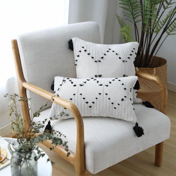 cushion/decorative pillow white black geometric cushion cover tassel pillowcase sofa bed woven for home decoration 45x45cm / 30x50cm
cushion/decorative pillow white black geometric cushion cover tassel pillowcase sofa bed woven for home decoration 45x45cm / 30x50cm