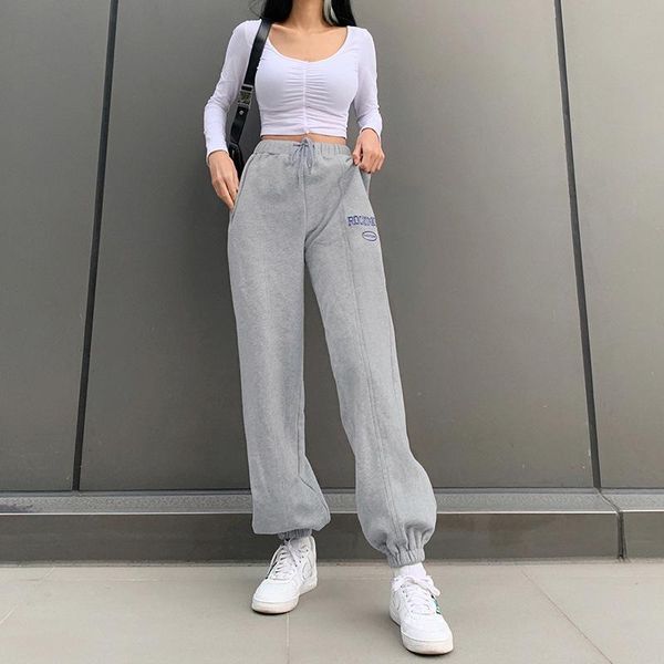 spring fashion slim sml embroidery letters elastic waist drawstring woman casual straight pants lady ankle banded trousers women's & ca, Black;white
spring fashion slim sml embroidery letters elastic waist drawstring woman casual straight pants lady ankle banded trousers women's & ca, Black;white