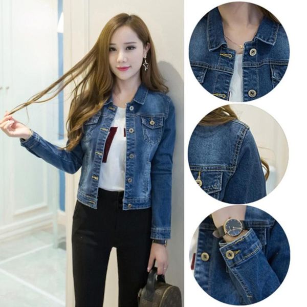 korean clothes women denim jacket short jeans turn down collar button outwear for women's jackets, Black;brown
korean clothes women denim jacket short jeans turn down collar button outwear for women's jackets, Black;brown