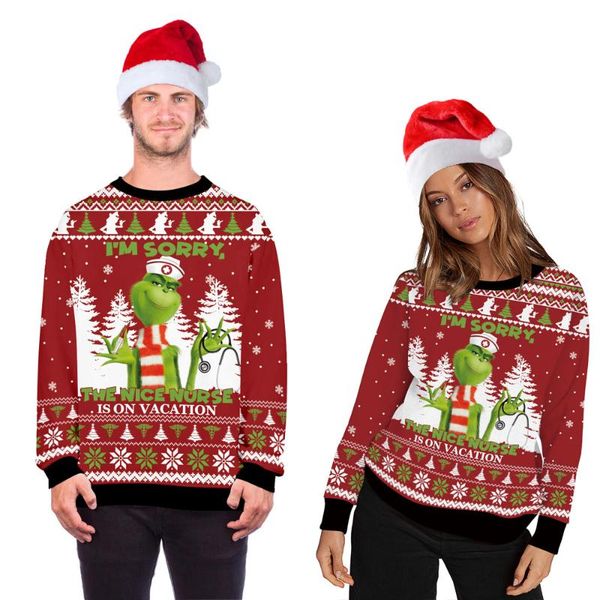 women's hoodies & sweatshirts men women xmas ugly christmas sweathirt 3d funny green monster print couple crewneck sweatshirt pullover, Black
women's hoodies & sweatshirts men women xmas ugly christmas sweathirt 3d funny green monster print couple crewneck sweatshirt pullover, Black