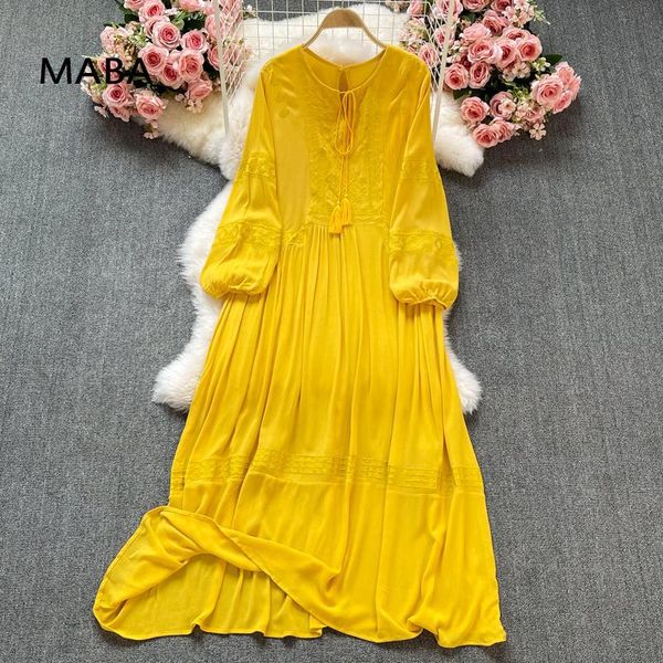 casual dresses spring autumn bohemian embroidery maxi dress girl o-neck tassel loose retro beach holiday ankle length elegant vestidos, Black;gray
casual dresses spring autumn bohemian embroidery maxi dress girl o-neck tassel loose retro beach holiday ankle length elegant vestidos, Black;gray