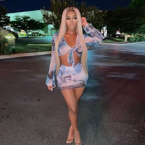 tie dye women 2 pieces flare sleeve crop bow v ne mini skirt bodycon streetwear autumn winter club matching, Black;white
tie dye women 2 pieces flare sleeve crop bow v ne mini skirt bodycon streetwear autumn winter club matching, Black;white