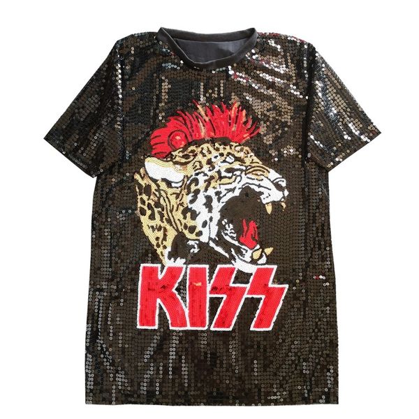tee europe hiphop cool tiger head cartoon sequined long t-shirt women dress men female, White
tee europe hiphop cool tiger head cartoon sequined long t-shirt women dress men female, White
