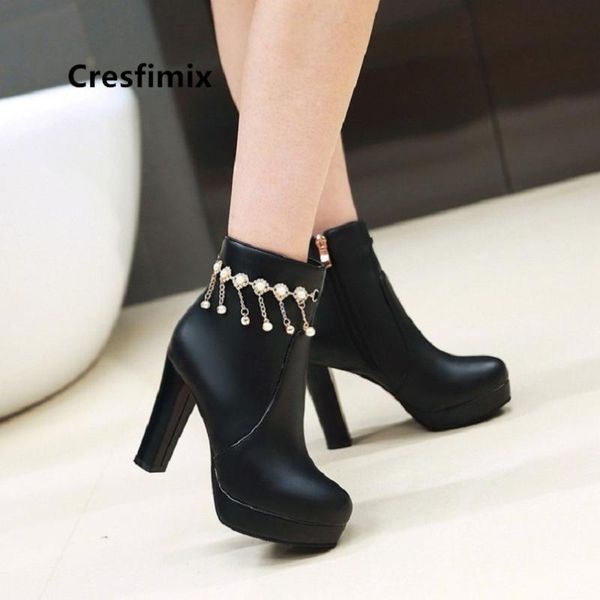boots cresfimix botas de mujer women fashion black pu leather waterproof round toe high heel lady cool comfortable b6056
boots cresfimix botas de mujer women fashion black pu leather waterproof round toe high heel lady cool comfortable b6056
