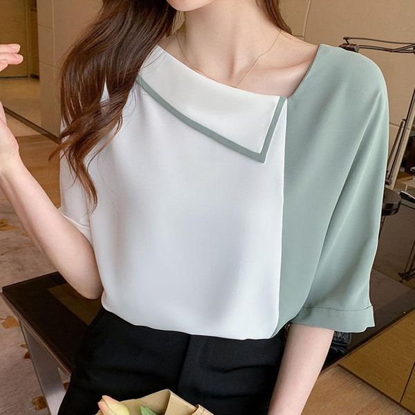 women's blouses & shirts blusas mujer de moda 2021 loose chiffon shirt and skew collar short sleeve solid elegantes female 1069, White
women's blouses & shirts blusas mujer de moda 2021 loose chiffon shirt and skew collar short sleeve solid elegantes female 1069, White