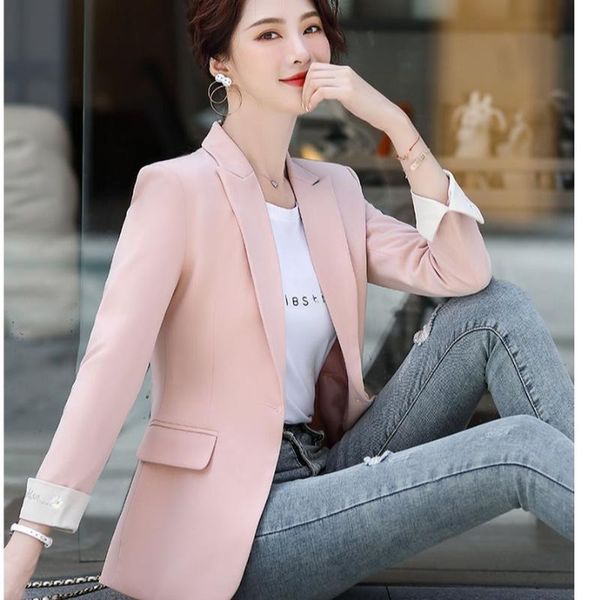 women's suits & blazers pink blazer jacket fried street spring 2021 casual short suit korean version, White;black
women's suits & blazers pink blazer jacket fried street spring 2021 casual short suit korean version, White;black