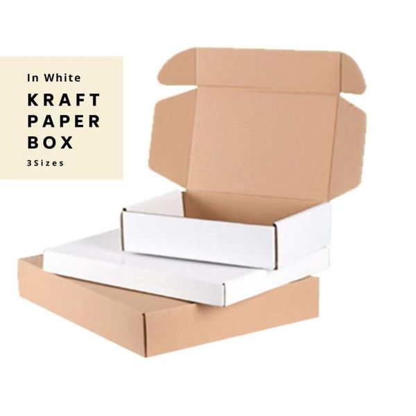 gift wrap 10pcs/lot white box cardboard package boxes business delivery mailing 21092601