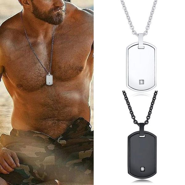 pendant necklaces stainless steel men's dog tag necklace with cubic zirconia stone pendent men jewelry, Silver
pendant necklaces stainless steel men's dog tag necklace with cubic zirconia stone pendent men jewelry, Silver