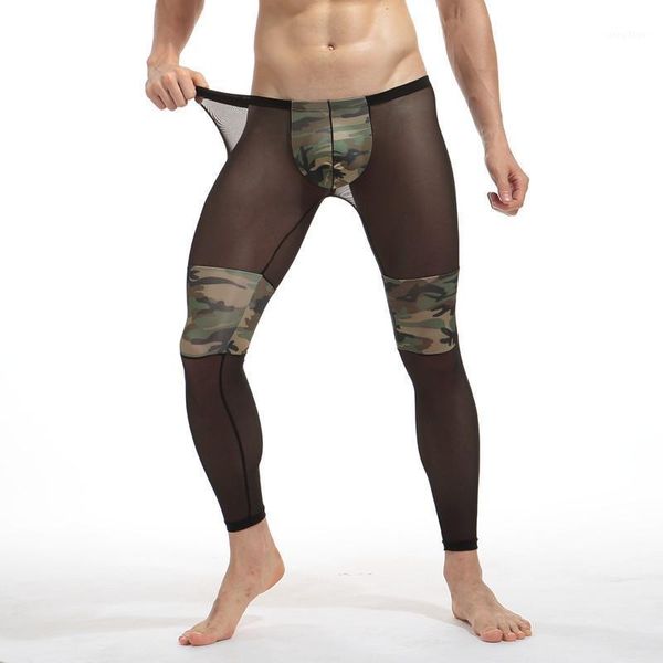 men's sleepwear underwear long johns mesh boxer men camouflage patchwork leggings shaping trouser sculpture tights stage clubwear pants, Black;brown
men's sleepwear underwear long johns mesh boxer men camouflage patchwork leggings shaping trouser sculpture tights stage clubwear pants, Black;brown