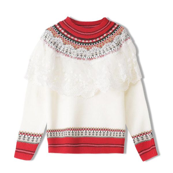 women's sweaters autumn winter women lace stitching long sleeve knitted pullovers lady outerwear o-neck casual art style jumper, White;black
women's sweaters autumn winter women lace stitching long sleeve knitted pullovers lady outerwear o-neck casual art style jumper, White;black
