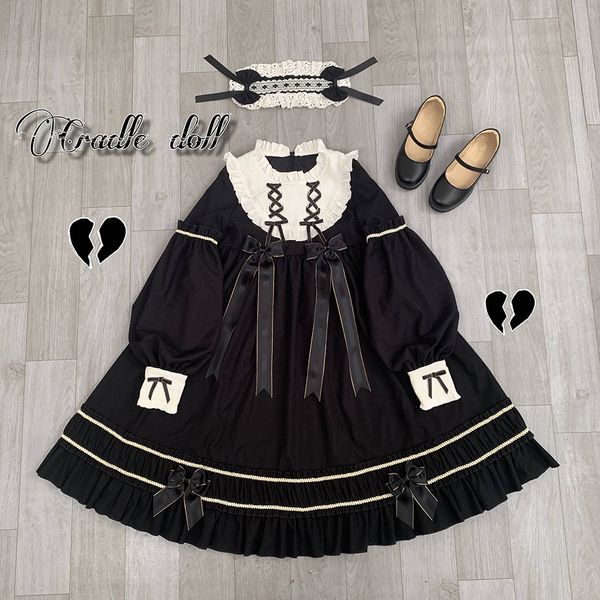 luxury casual dresses dign cradle doll lolita dark gothic drs op, Black;gray 
luxury casual dresses dign cradle doll lolita dark gothic drs op, Black;gray