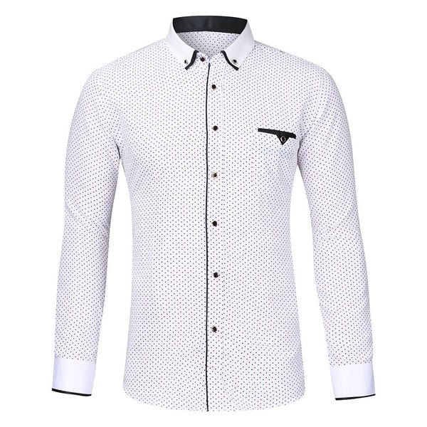 men casual shirt new fashion cotton polyester men's shirt casual long-sleeved printed lapels business button shirt, White;black
men casual shirt new fashion cotton polyester men's shirt casual long-sleeved printed lapels business button shirt, White;black