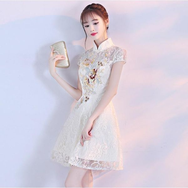 ethnic clothing women chinese qipao dress improved cheongsam lace floral embroidery party dresses fashion slim short sleeve qi pao, Red
ethnic clothing women chinese qipao dress improved cheongsam lace floral embroidery party dresses fashion slim short sleeve qi pao, Red