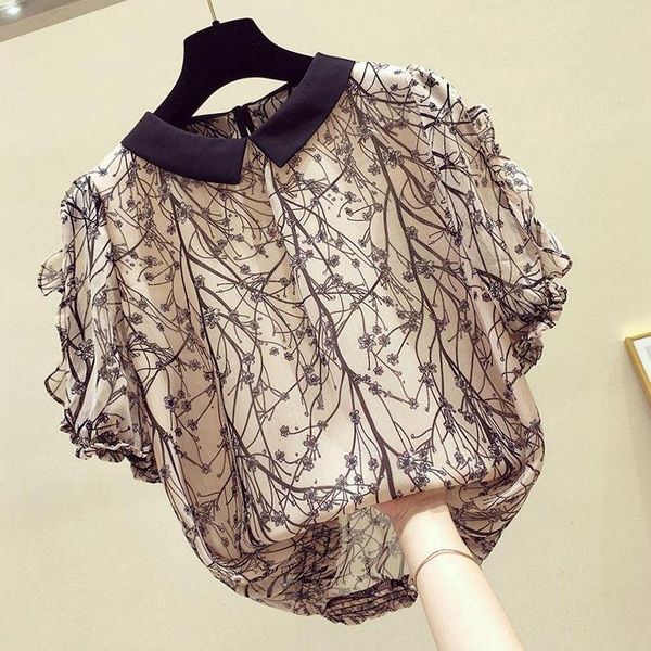 women's blouses & shirts floral chiffon shirt short-sleeved summer 2021 style very fairy sweet small design niche women-blouses, White
women's blouses & shirts floral chiffon shirt short-sleeved summer 2021 style very fairy sweet small design niche women-blouses, White