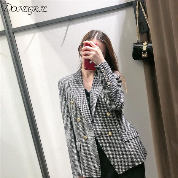 women's suits & blazers 2021 fashion women elegant houndstooth office lady blazer coat double breasted stylish notched collar ladies ou, White;black
women's suits & blazers 2021 fashion women elegant houndstooth office lady blazer coat double breasted stylish notched collar ladies ou, White;black