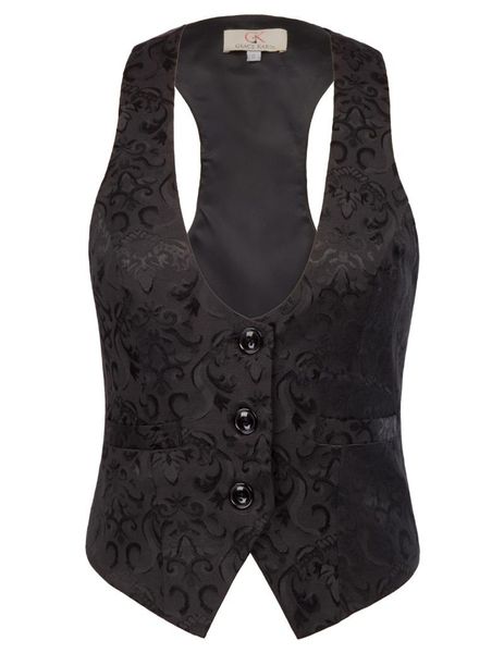 women's vests black women fitting vest jacket adjustable strap jacquard coat buttons decor vintage waistcoat female, Black;white
women's vests black women fitting vest jacket adjustable strap jacquard coat buttons decor vintage waistcoat female, Black;white
