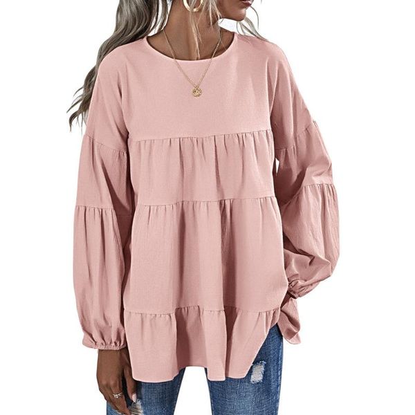 women's t-shirt o neck cake ruffles loose lantern sleeve women casual pullover spring autumn plus size, White
women's t-shirt o neck cake ruffles loose lantern sleeve women casual pullover spring autumn plus size, White