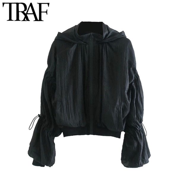 women fashion adjustable drawstrings organza hoodies vintage long sleeve side pockets female outerwear chic 210507, Black
women fashion adjustable drawstrings organza hoodies vintage long sleeve side pockets female outerwear chic 210507, Black