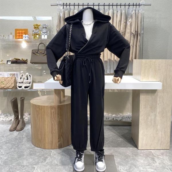 niche design cross-zipper short loose hooded hoodie + drawstring high waist strap foot casual sports pants suit women's two piece, White
niche design cross-zipper short loose hooded hoodie + drawstring high waist strap foot casual sports pants suit women's two piece, White