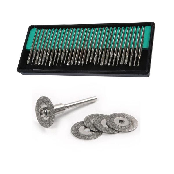 sanders 36 pcs diamond grinding accessories: 30 burrs grits rotary & 5 22mm cutting blades drill bit 1 mandrel
sanders 36 pcs diamond grinding accessories: 30 burrs grits rotary & 5 22mm cutting blades drill bit 1 mandrel