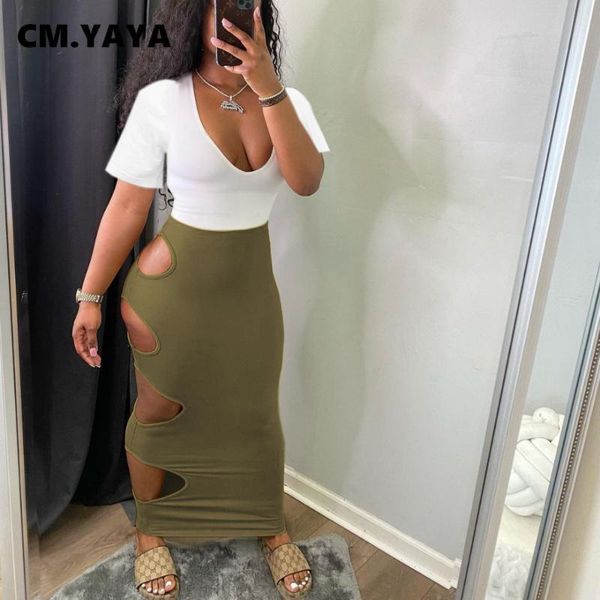 party dresses lemon gina women dress patchwork short sleeve v-neck hollow out sheath elastic ankle length female high street outfits, White;black
party dresses lemon gina women dress patchwork short sleeve v-neck hollow out sheath elastic ankle length female high street outfits, White;black