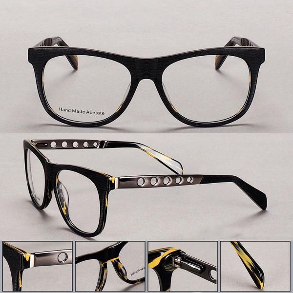 fashion sunglasses frames 80222 acetate handmade retro glasses frame men women optical computer eyeglasses, Black 
fashion sunglasses frames 80222 acetate handmade retro glasses frame men women optical computer eyeglasses, Black