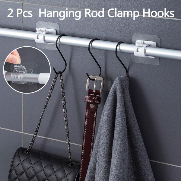 hooks & rails 2pcs nail-adjustable curtain rod holder clamp bracket holders adhesive wall fixed clip hanging rack hook
hooks & rails 2pcs nail-adjustable curtain rod holder clamp bracket holders adhesive wall fixed clip hanging rack hook