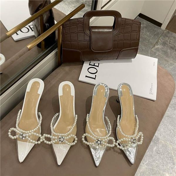 pointed toe shoes woman 2021 glitter slides female mule slippers heels butterfly-knot string bead pantofle jelly mules high thin, Black
pointed toe shoes woman 2021 glitter slides female mule slippers heels butterfly-knot string bead pantofle jelly mules high thin, Black