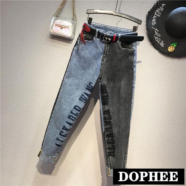 women's jeans european pants 2021 spring contrast color slim letter daddy harem student girls leisure trousers, Blue
women's jeans european pants 2021 spring contrast color slim letter daddy harem student girls leisure trousers, Blue