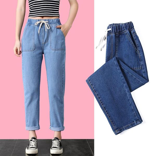 women's jeans gonegoing 2021 korean high waist tie cropped pants loose female simple harem 070702, Blue
women's jeans gonegoing 2021 korean high waist tie cropped pants loose female simple harem 070702, Blue