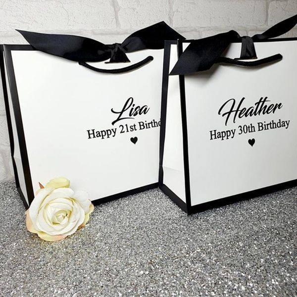gift wrap personalised black bag luxury white with ribbon bridesmaid cutom special birthday party giftbags
gift wrap personalised black bag luxury white with ribbon bridesmaid cutom special birthday party giftbags