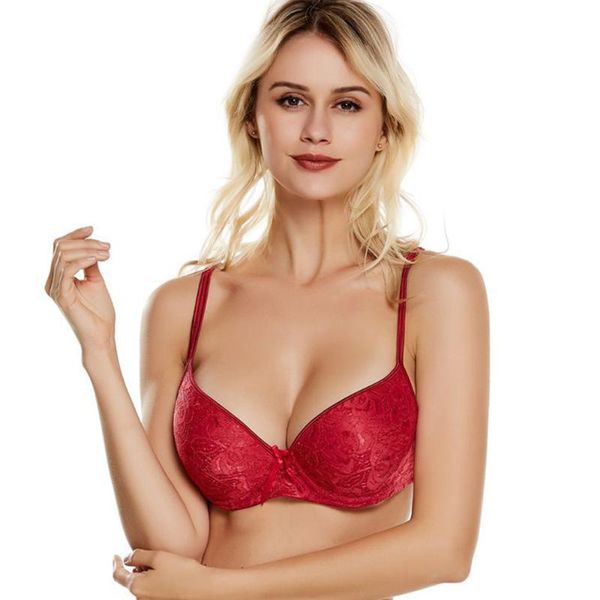 bras women bra lace lingerie gather chest underwire bralette thin cotton padded embroidered brassiere ladies underwear, Red;black
bras women bra lace lingerie gather chest underwire bralette thin cotton padded embroidered brassiere ladies underwear, Red;black
