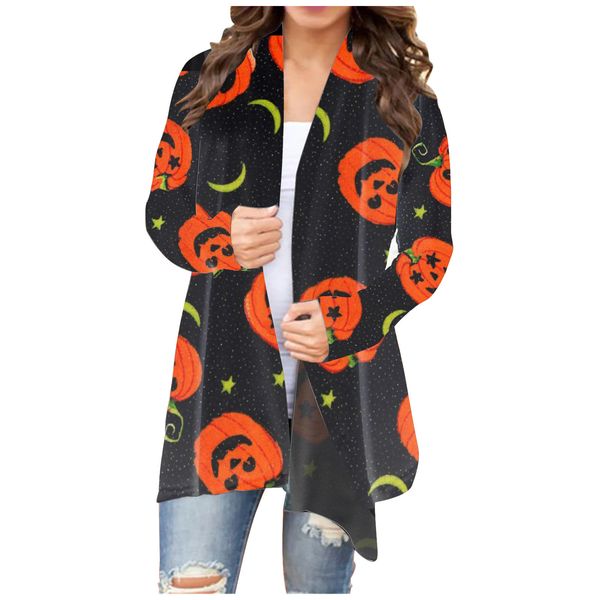 halloween 6 cartoon cute print long sleeve women's cardigan jacket loose and soft, Black;brown
halloween 6 cartoon cute print long sleeve women's cardigan jacket loose and soft, Black;brown