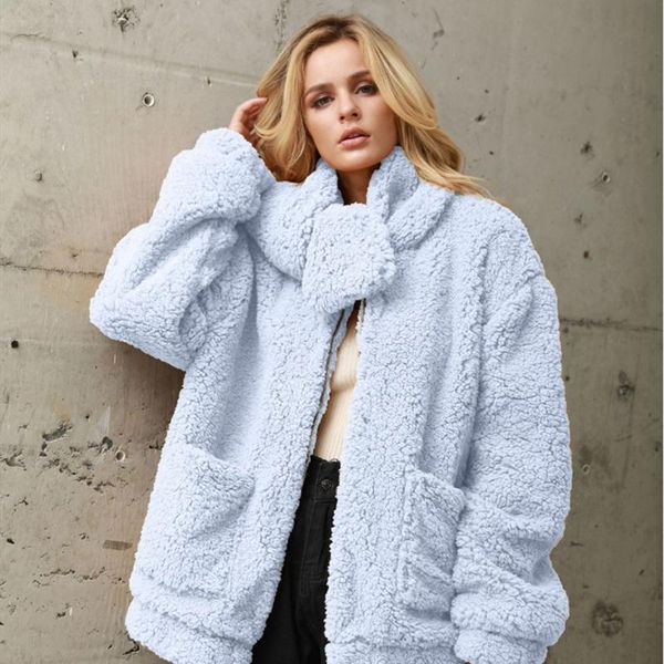 women's fur & faux 2021 european and american fashion autumn winter coat collar detachable loose warm zipper plush ladies, Black
women's fur & faux 2021 european and american fashion autumn winter coat collar detachable loose warm zipper plush ladies, Black