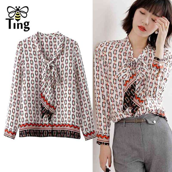 vintage link print bowknot collar casual women blouses elegant color patchwork street chic blusas lady shirts 210513, White
vintage link print bowknot collar casual women blouses elegant color patchwork street chic blusas lady shirts 210513, White