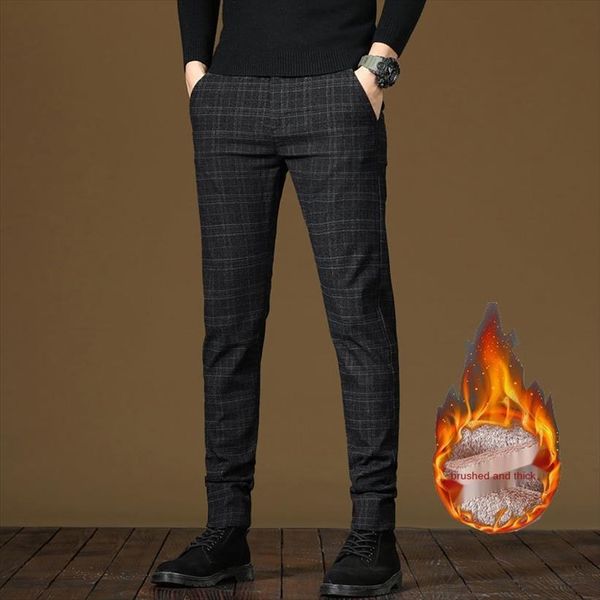 winter warm casual business fashion women pants fleece thick plaid trousers office stretch male brand, Black
winter warm casual business fashion women pants fleece thick plaid trousers office stretch male brand, Black