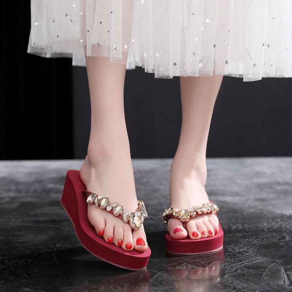 luxury slippers women's sandals 2021 women's summer wear fashion korean diamond beach versatile thick bottom herringbone slippers, Black
luxury slippers women's sandals 2021 women's summer wear fashion korean diamond beach versatile thick bottom herringbone slippers, Black