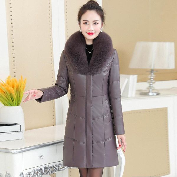 women's leather & faux clothes middle and long size mother's winter sheep skin down cotton aged coat, Black
women's leather & faux clothes middle and long size mother's winter sheep skin down cotton aged coat, Black