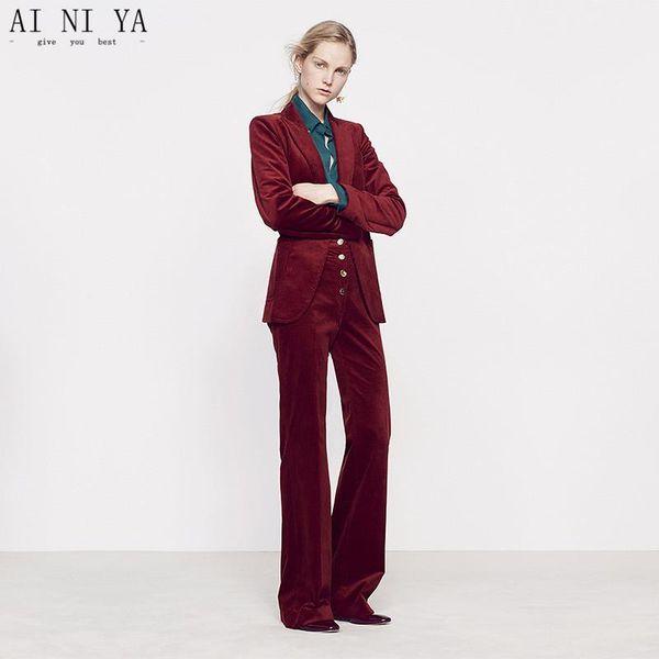 wine red women casual office business suits velvet formal work wear 2 piece sets uniform styles elegant pant custom women's two pants, White
wine red women casual office business suits velvet formal work wear 2 piece sets uniform styles elegant pant custom women's two pants, White
