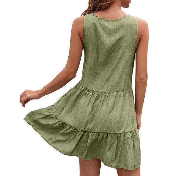 casual dresses pure color loose sleeveless ruffled round neck dress women summer elegant waist simple stitching, Black;gray
casual dresses pure color loose sleeveless ruffled round neck dress women summer elegant waist simple stitching, Black;gray